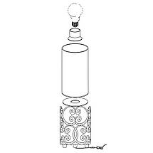 Настільна лампа Е27 сталь скло коричневий патина прозорий 12х26.5 см, фото 4