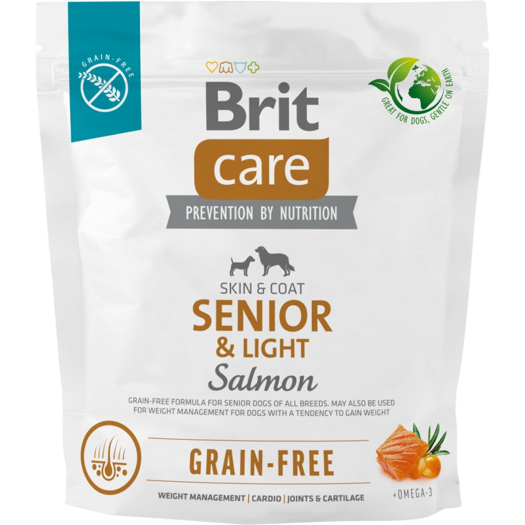 Корм для старіючих собак Brit Care Dog Grain-free Senior & Light беззерновий з лососем 1 кг