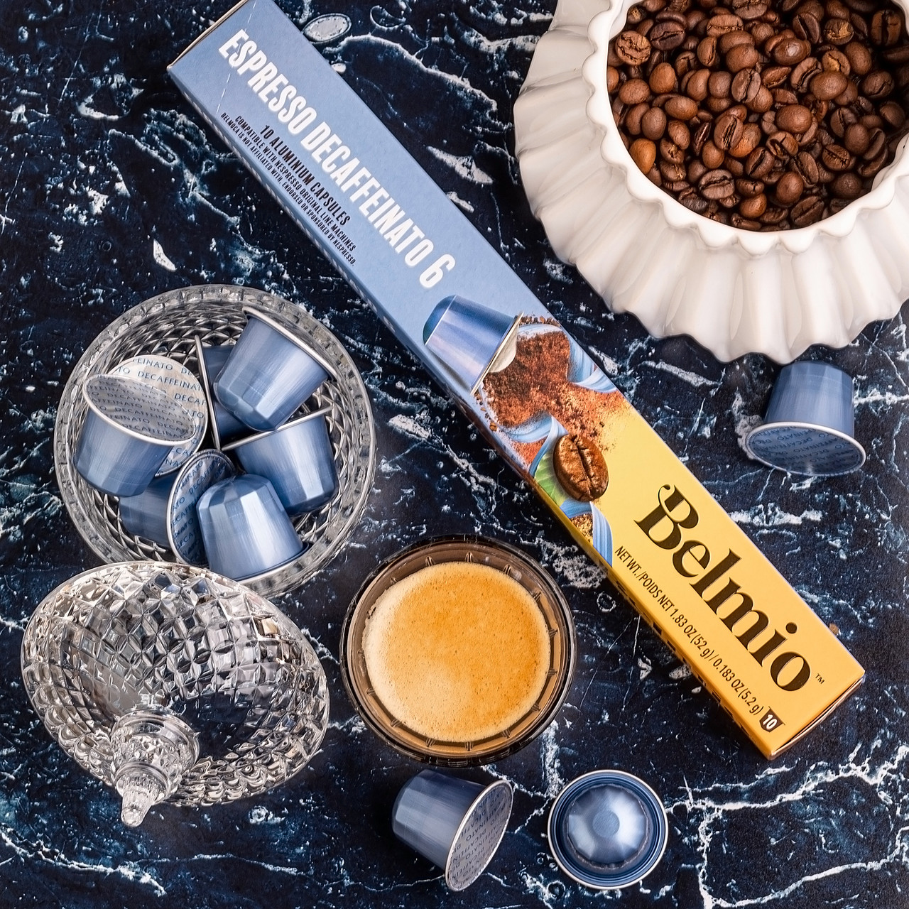 Nespresso® капсулы Belmio Espresso Decaffeinato (горіхові нотки з легкими відтінками карамелі без кофеїну)