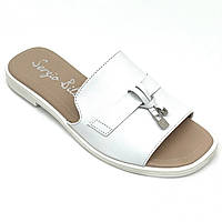 Жіночі шкіряні шльопанці білого кольору Sergio Billini 108/2 розмір 36