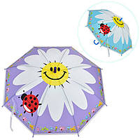 Детский зонтик для девочки Bambi MK 4804 V Божья коровка, диаметр 77 см, Фиолетовый (MK 4804 Violet-RT)