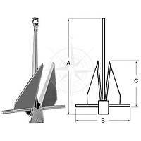 Якорь для лодки пвх Danforth сталь 6 кг Osculati