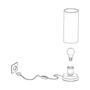Настільна лампа металева чорна із скляним прозорим плафоном на 1 лампу Е27 27.5х13 см, фото 3