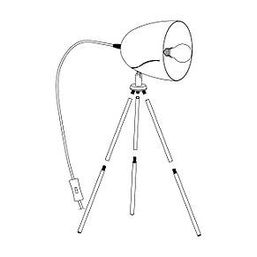 Настільна чорна металева лампа з елементами золота Е27 29х29х51 см, фото 3