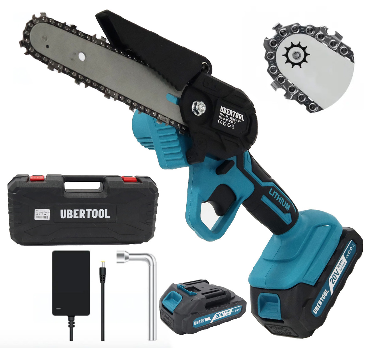 Пила акумуляторна ланцюгова міні 20V 2Ah UBERTOOL TM-106
