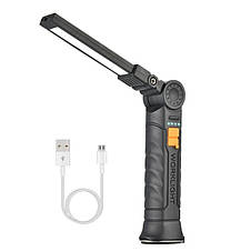 Ліхтар Worklight-G51-LED+COB, Li-Ion акумулятор, індикація заряду, поворот 180º+180º, магніт, гак, ЗУ Type-C, фото 4