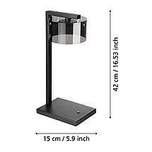 Настільна лампа LED 7.2Вт 3000K сталь скло з напиленням чорний 15х20х42 см, фото 5