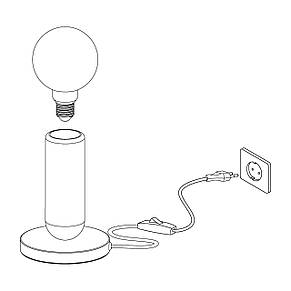 Настільна лампа Е27 сталь terrazzo антрацит сірий 5.5х17.5 см, фото 3