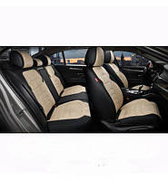 Авточехлы накидки для сидений 5D Алькантара Экокожа Elegant VERONA комплект Бежевые (700 144)