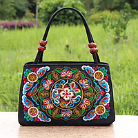 Жіноча сумочка з вишивкою, сумочка національному стилі, етнічна сумка, літня сумочка, вишита сумка квіти