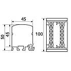 Шина нульова 2 бруска по 11 отворів в корпусі Промфактор, фото 2