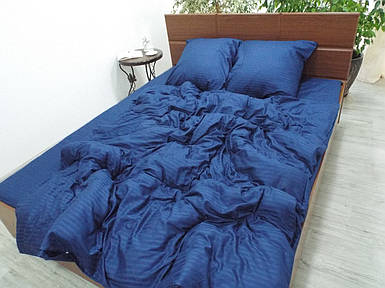 Постільна білизна сатин страйп Синій