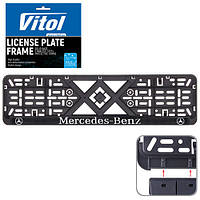 Рамка номера пластик SR с хром. рельефной надписью MERCEDES (РН-VCH-15650)