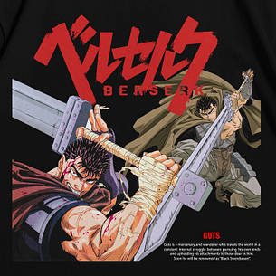 Футболка з принтом Berserk | Ґатс і Банда Сокола M Чорний, фото 3