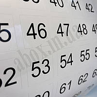 Лист гардеробних наклейок з нумерацією | Наклейки на шафу та вішак