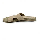 Жіночі шкіряні шльопанці бежевого кольору Туреччина 4124 36, фото 2