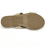 Жіночі шкіряні шльопанці бежевого кольору Туреччина 4124 36, фото 9