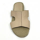 Жіночі шкіряні шльопанці бежевого кольору Туреччина 4124 36, фото 3