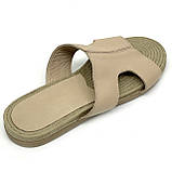 Жіночі шкіряні шльопанці бежевого кольору Туреччина 4124 36, фото 7