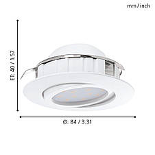 Вбудований точковий світильник LED Module 3000К пластик білий 3 шт 8.4х4 см, фото 3