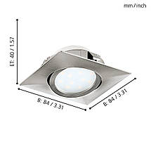 Вбудований світильник LED Module 3000К пластик сатиновий нікель 3 шт 8.4х4 см, фото 4