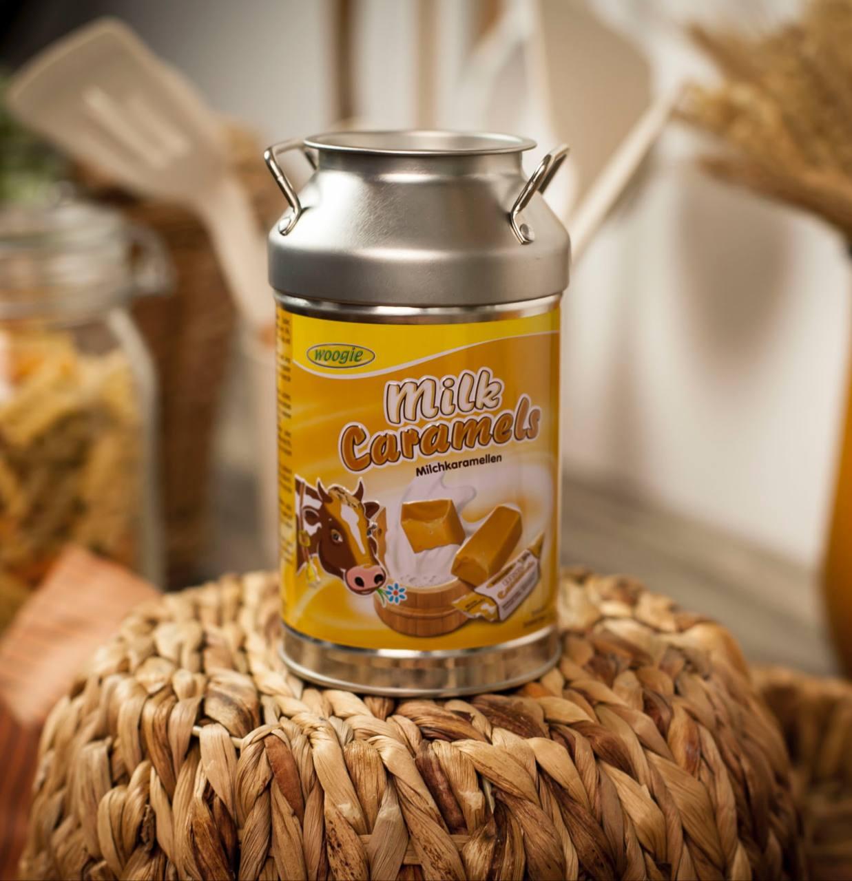 Цукерки Milk Caramels 250g woogie. Скарбничка з ірисками. Німеччина.
