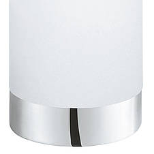 Настільна лампа зі скляним плафоном 1 патрон Е27 метал хром/білий 10х21.5 см, фото 3