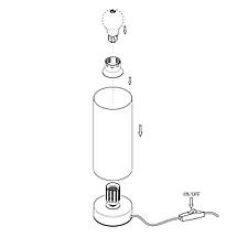 Настільна лампа зі скляним плафоном 1 патрон Е27 нікель/білий 10х21.5 см, фото 5