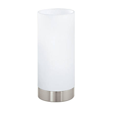 Настільна лампа зі скляним плафоном 1 патрон Е27 нікель/білий 10х21.5 см, фото 1