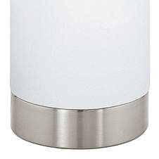 Настільна лампа зі скляним плафоном 1 патрон Е27 нікель/білий 10х21.5 см, фото 3