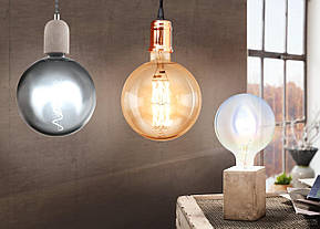 Настільна лампа бетон сірий колір на 1 лампу Е27 13х9х9 см, фото 3