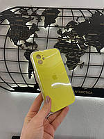 Чехол с квадратными бортами Silicone Case для iPhone 11, качественный чехол с микрофиброй для Айфон 11