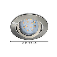 Комплект точкових світильників 3хGU10 з LED-підсвічуванням 4.6Вт литий алюміній нікель 8х11.5 см, фото 4
