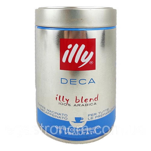 Кава без кофеїну (мелена) Іллі Illy ж/б deca 250g 6шт/ящ (Код: 00-00003311)