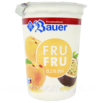 Йогурт персик-маракуя жиру 0,1% Бауер Bauer peach-passion fruit 500g 12шт/ящ (Код: 00-00013811), фото 1