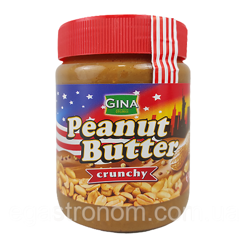 Арахісова паста хрустка (червона) Джина Gina 350g 12шт/ящ (Код: 00-00003911)