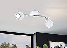 Точковий поворотний світильник GU10 з LED-підсвічуванням 2.8Вт сталь білий хром 36.5х10 см, фото 6
