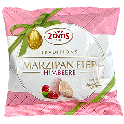 Марципани яйця зі смаком малини Зентіс Zentis eier himbeere 125g 36шт/ящ (Код: 00-00016049)