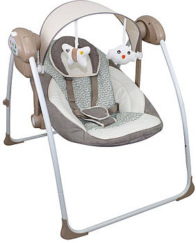 Дитяче крісло-гойдалка FreeON  (5-точкова система безпеки) RELAX  Brown-Beige 60694 Коричнево-бежева