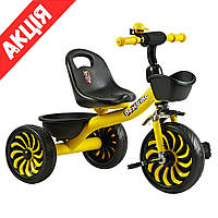 Детский трехколесный велосипед Best Trike SL-12754 С колесами EVA, металлической рамой Для малышей Желтый Emr