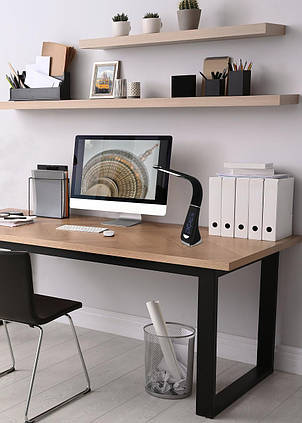 Настільна лампа світлодіодна чорна із пластику 51х10х7 см, фото 2