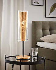 Декоративна настільна лампа зі склом Е27 чорна/золото 15.5х50 см, фото 5