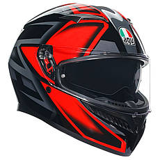 МОТОШОЛОМ ЗАКРИТИЙ AGV K3 - COMPOUND BLACK/RED