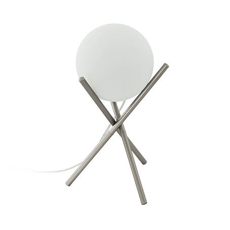 Настільна лампа металева шампань із білим скляним плафоном на 1 лампу Е14 33х21 см, фото 1