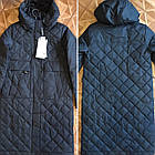 Куртка жіноча довга р.42-50 Стьобаний Плащ Утеплений на блискавці з поясом, фото 7
