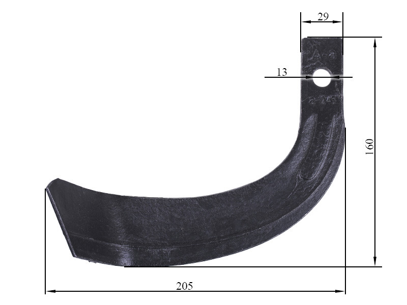 Нож фрезы левый IT-245 A-a 550gr 160*205 мм Mototraktor - фото 5 - id-p2095056820