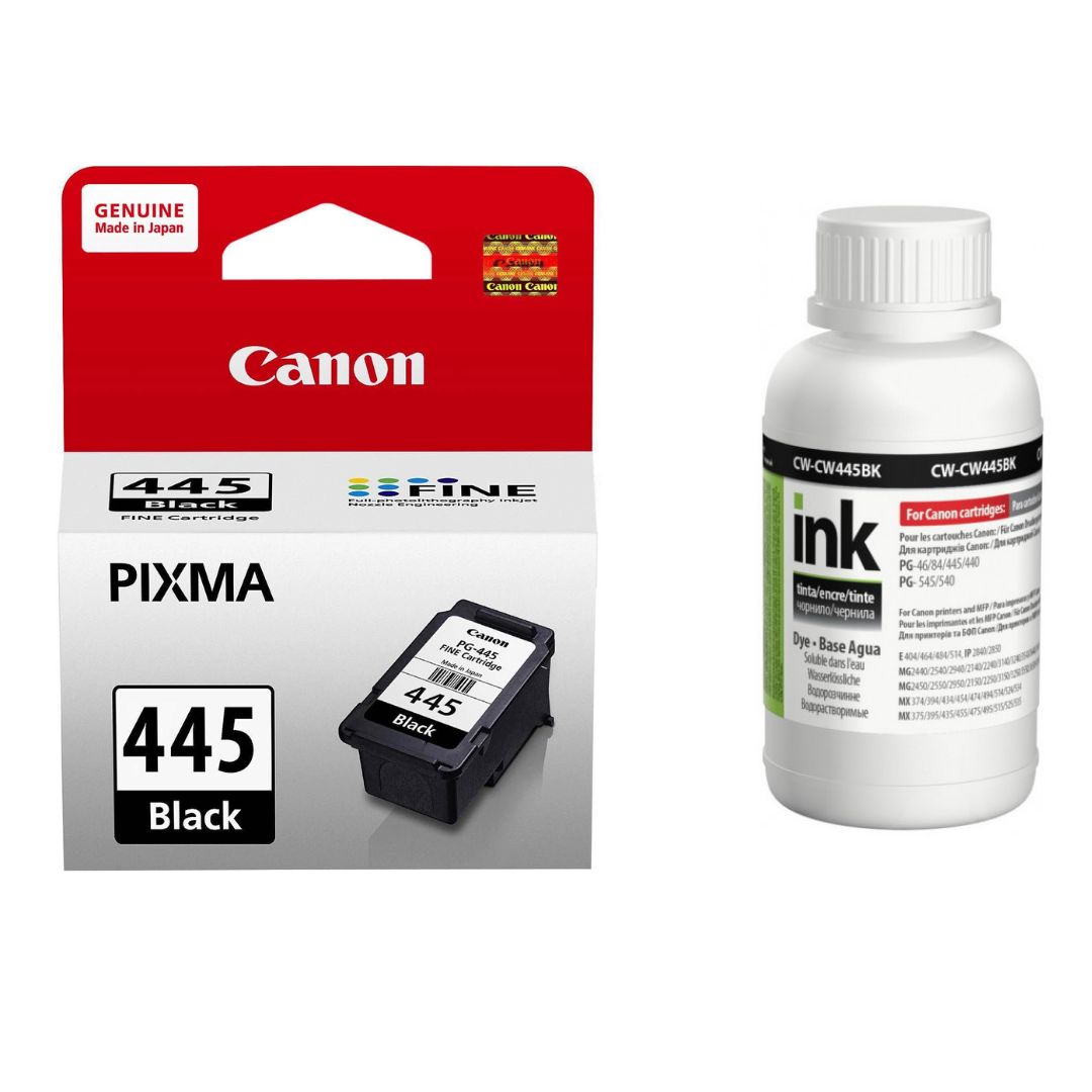 Картридж Canon PG-445 (8283B001) + Чорнило ColorWay CW-CW445BK02 200мл