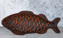Блюдо для риби "форель" 38 см з червоної глини