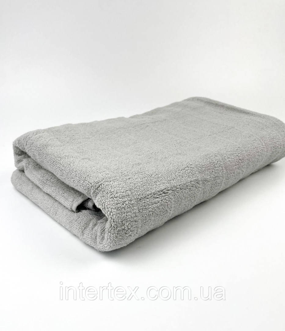 Рушник лицьовий махровий Смуга (світло-сірий) 100х50 см, фото 1