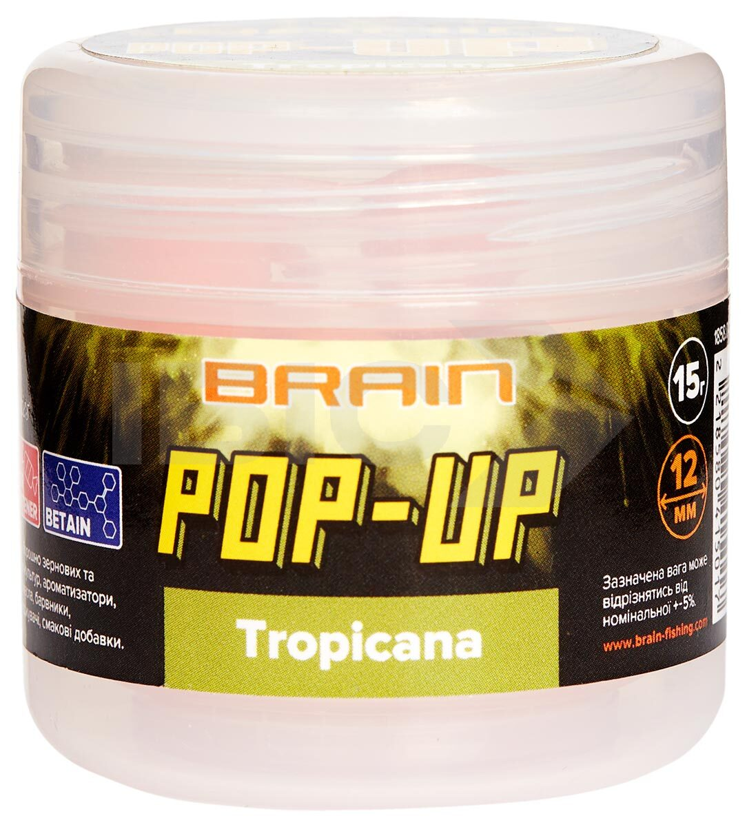 Бойли Brain Pop-Up F1 12mm 15g Tropicana (манго), фото 1